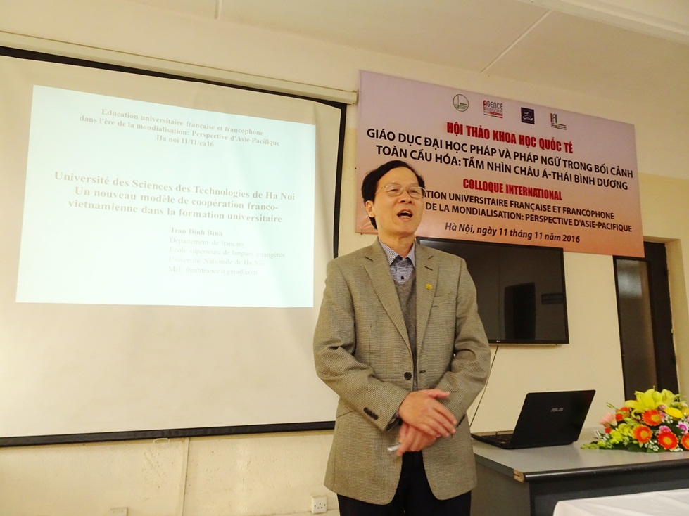 Thày Trần Đình Bình - Đại học USTH trình bày mô hình hợp tác Việt-Pháp mới trong giảng dạy đại học