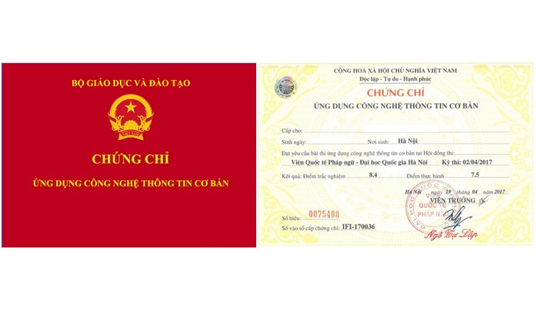 Thông báo lịch thi chứng chỉ Ứng dụng CNTT ngày 06/8/2017
